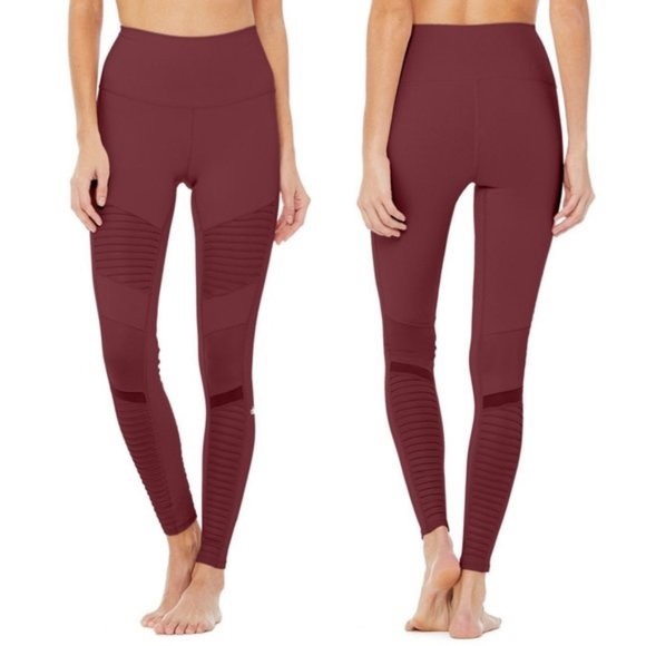 Alo Moto Legging in Maroon